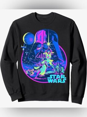 Star Wars Bright Classic Neon Poster Art Graphic Sweatshirt